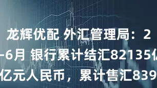 龙辉优配 外汇管理局：2025年1-6月 银行累计结汇82135亿元人民币，累计售汇83950亿元人民币